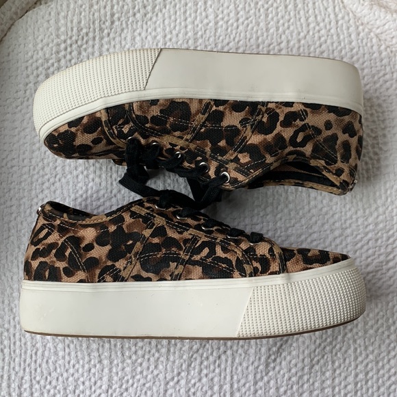 Steve Madden Emmi Leopard Print Platform Sneakers - 9M - Picture 2 of 7